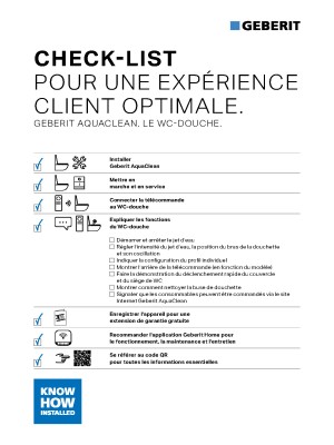 Checklist Geberit AquaClean